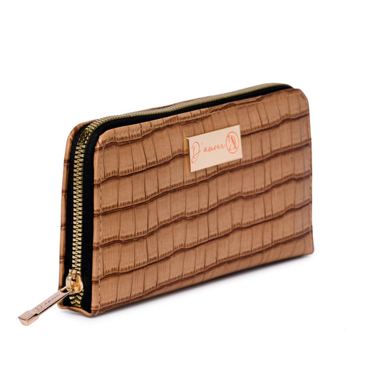 Croco Clutch Brown