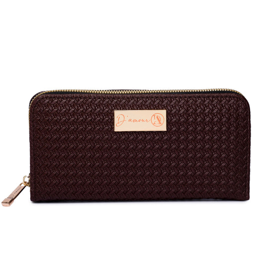 Chevron Clutch Dark Brown