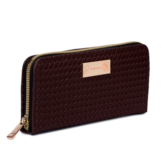 Chevron Clutch Dark Brown